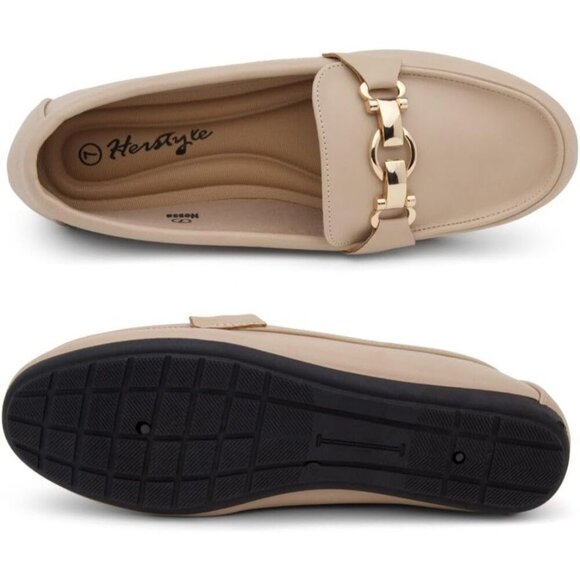 Women khaki Herstyle Penny Loafers Lightweight Walking Flats Casual Shoes - Picture 3 of 6